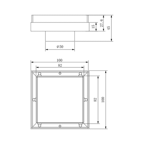 Tile Insert Floor Waste 50mm Outlet Gun Metal