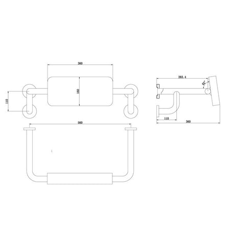 CLASSIC CARE SS304 BACK REST MATTE BLACK