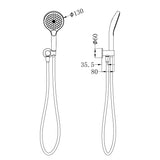 MECCA SHOWER ON BRACKET WITH AIR SHOWER II MATTE BLACK