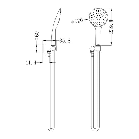 Rain 3 Function Shower On Bracket Chrome