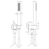 Zen Ss316l Shower On Bracket Brushed Nickel