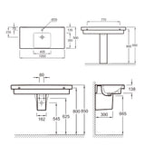 Kohler REACH 1-hole Wall Hung Basin 105 cm