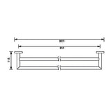 Nero Dolce Double Towel Rail 900mm Chrome