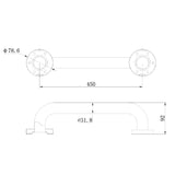 CLASSIC CARE SS304 450MM GRAB BAR (CONCEALED FIXING) CHROME