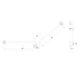 CLASSIC CARE SS304 800X700 140 DEGREES LEFT HAND (CONCEALED FIXING) MATTE BLACK