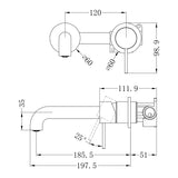 Mecca Wall Basin Mixer Separate Back Plate 185mm Spout Matte White