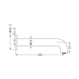 Mecca Basin/Bath Spout Inlet G1/2 Only 160mm Chrome