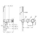 Mecca Shower Mixer With Divertor System Seperate Back Plate Matte White