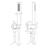 Zen Ss316l Shower On Bracket With Outdoor Shower Hose Brushed Gold