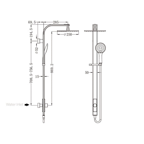 Astra Rain Round Twin Shower Single Hose Chrome