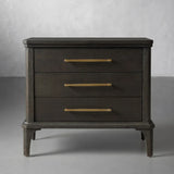 St. Martin Wood Closed Nightstand Oak Bedside table with Soft-Close Drawers