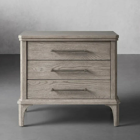 St. Martin Wood Closed Nightstand Oak Bedside table with Soft-Close Drawers