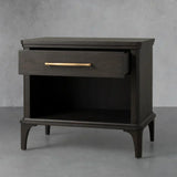 St. Martin Open Oak Nightstand Traditional Bedside table with Soft-Close Drawer