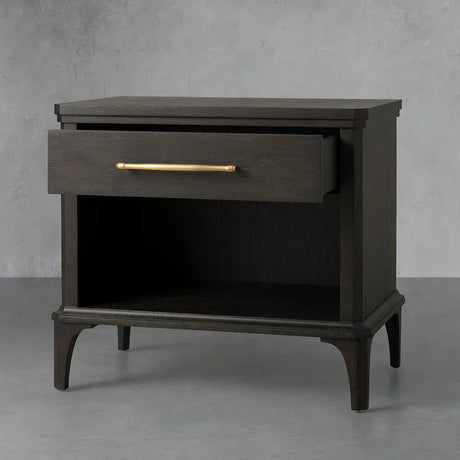 St. Martin Open Oak Nightstand Traditional Bedside table with Soft-Close Drawer