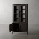 Sullivan Oak Wood Rustic Display Cabinet