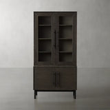 Sullivan Oak Wood Rustic Display Cabinet