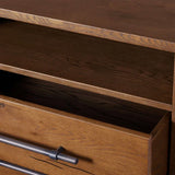 Sullivan Closed Solid Oak Wood Nightstand Rustic Night side table with Two Drawers