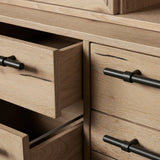 Sullivan Glass-Door Bookcase Wood Display Cabinets with File Drawer Base