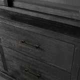 Tremont Large Modular Tall Cabinets Solid Wood  Bookcases with Sliding Glass Doors