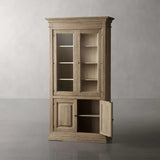 Tuscany Italian Crafted Wood Display Storage Cabinet With Glass Door