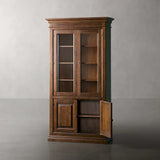 Tuscany Italian Crafted Wood Display Storage Cabinet With Glass Door
