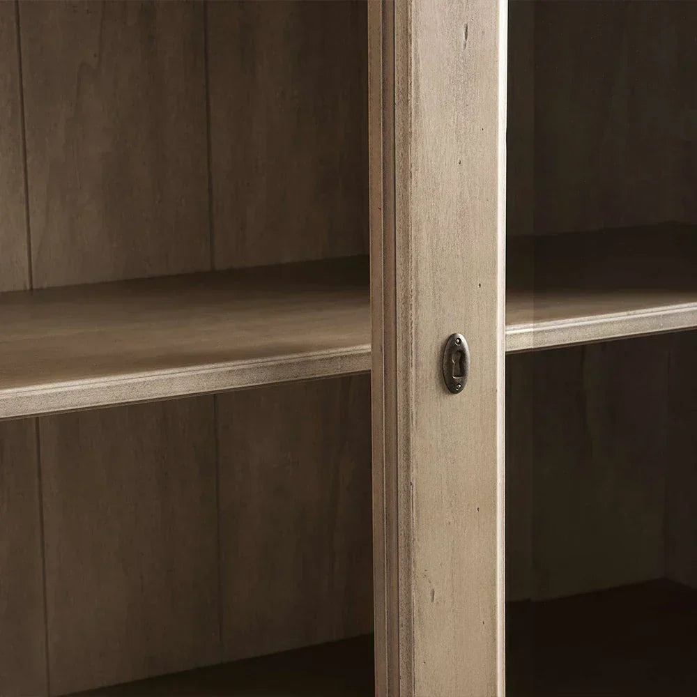 Tuscany Italian Crafted Wood Display Storage Cabinet With Glass Door