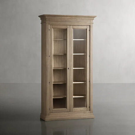 Tuscany Italian Wood Glass Door Display Cabinets With Adjustable Shelves