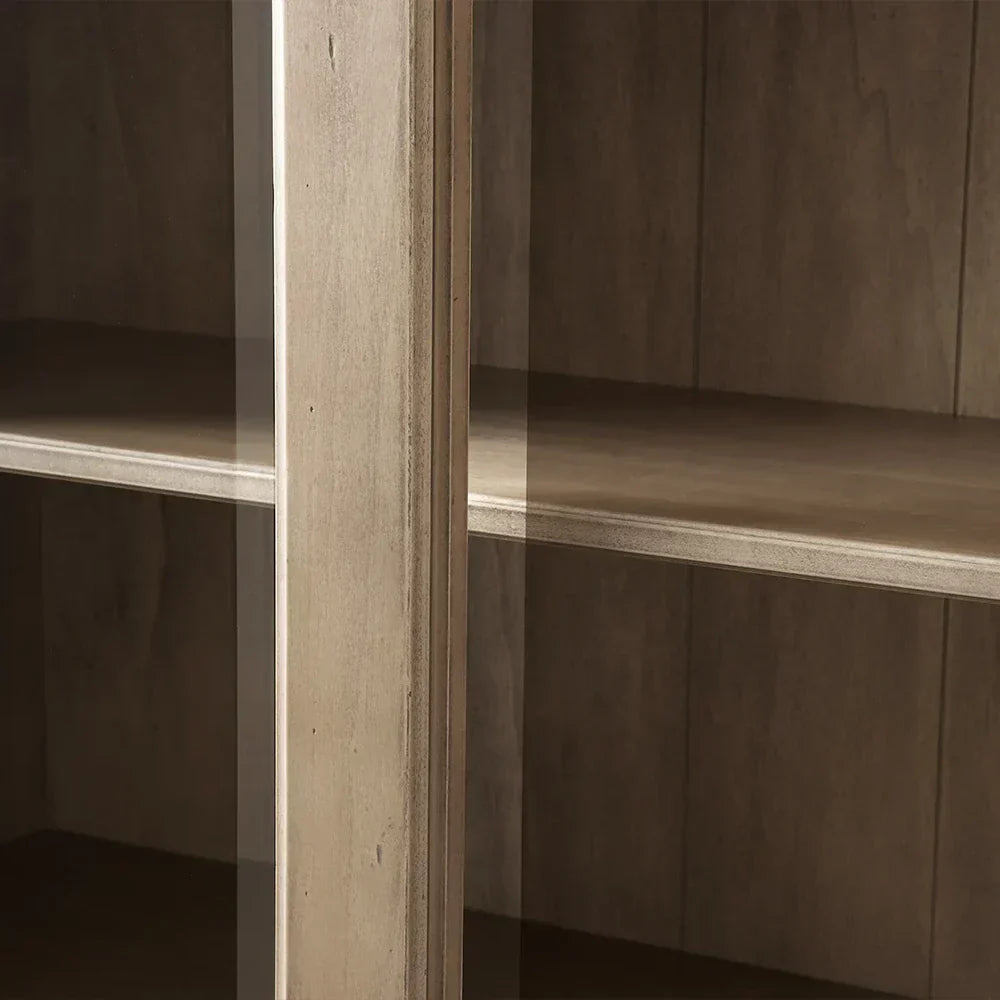 Tuscany Italian Wood Glass Door Display Cabinets With Adjustable Shelves