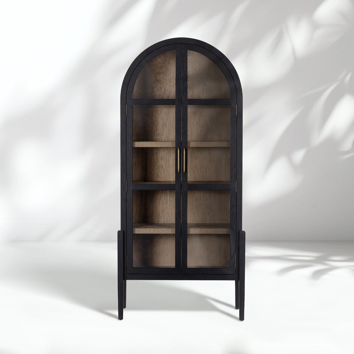 Hattie Wright Mediterranean Glass Door Display Cabinets Wood Living Dining Room Tall Cabinets