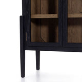 Hattie Wright Mediterranean Glass Door Display Cabinets Wood Living Dining Room Tall Cabinets