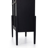 Hattie Wright Mediterranean Glass Door Display Cabinets Wood Living Dining Room Tall Cabinets
