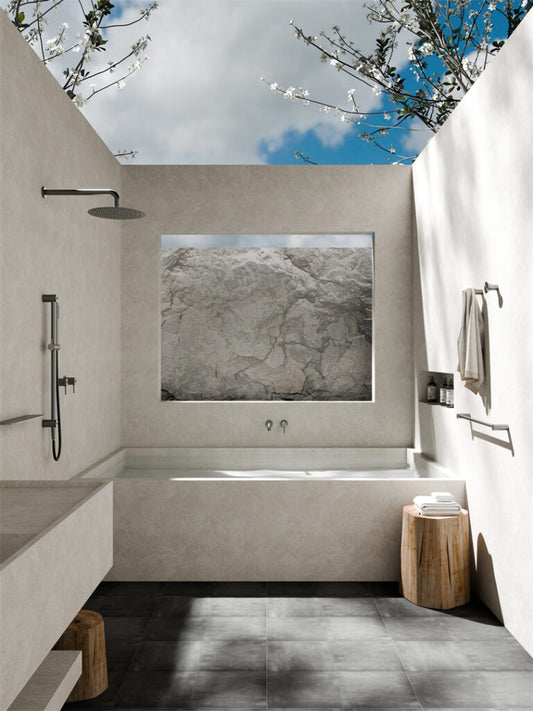 Zen Ss316l Shower Rail With Outdoor Shower Hose Graphite