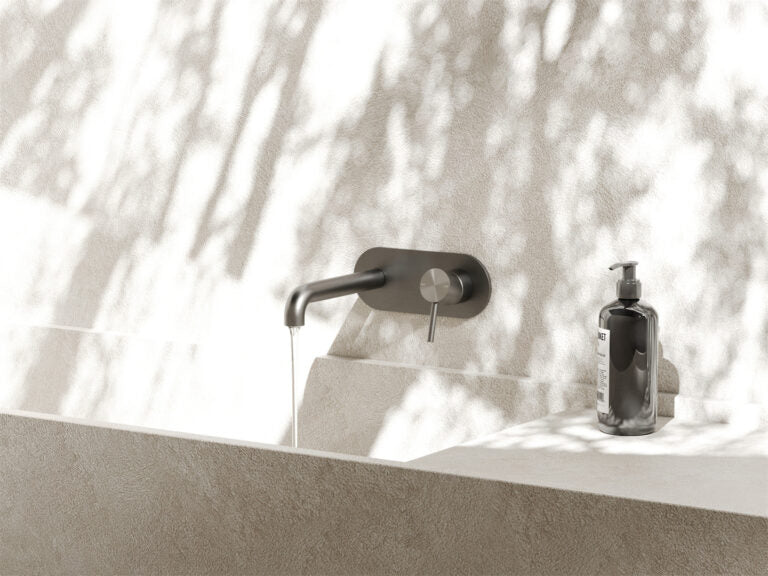 Zen Ss316l Wall Basin/Bath Mixer 230mm Spout Graphite