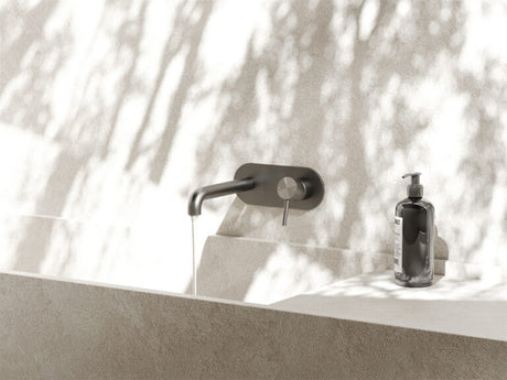 Zen Ss316l Wall Basin/Bath Mixer 230mm Spout Graphite