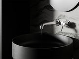 Zen Ss316l Wall Basin/Bath Mixer Separate Back Plate 185mm Spout Brushed Nickel