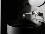 Mecca Wall Basin Mixer Separate Back Plate 185mm Spout Matte White
