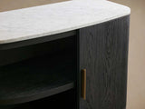 Danny Oak Wood Sideboards Cabinet Marble Top Buffet Cabinet Lockers
