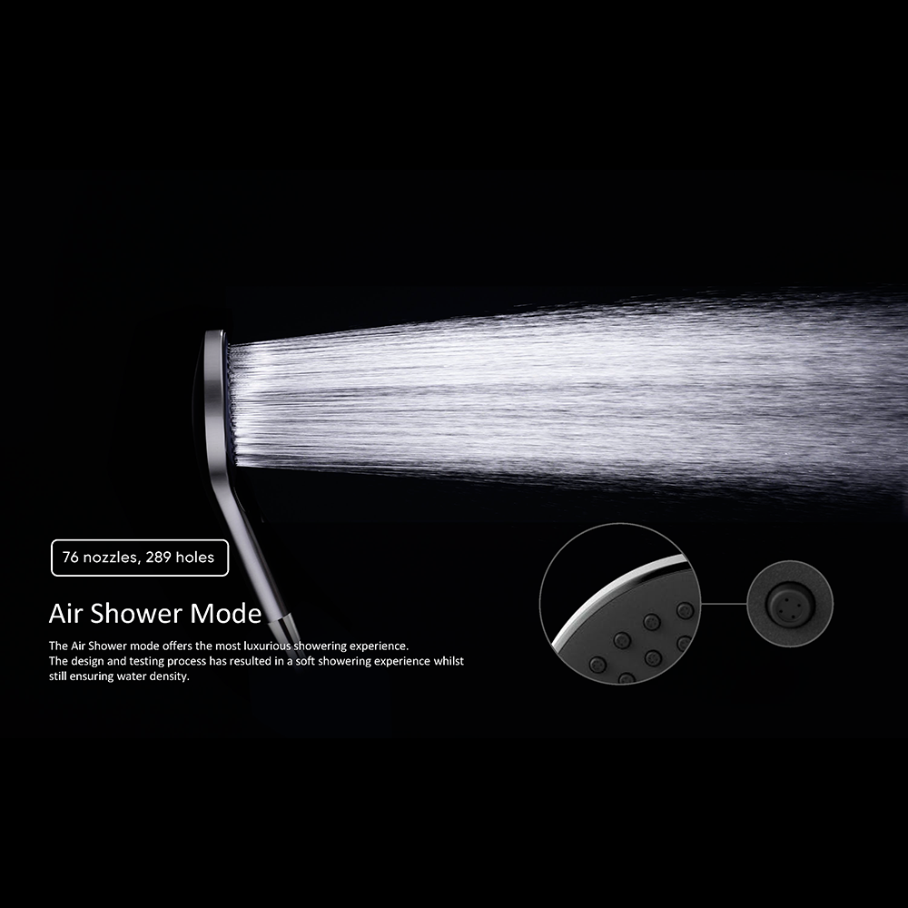 MECCA SHOWER ON BRACKET WITH AIR SHOWER II MATTE BLACK