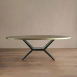 Recycled Metal Dining Table With Vertex Iron Base