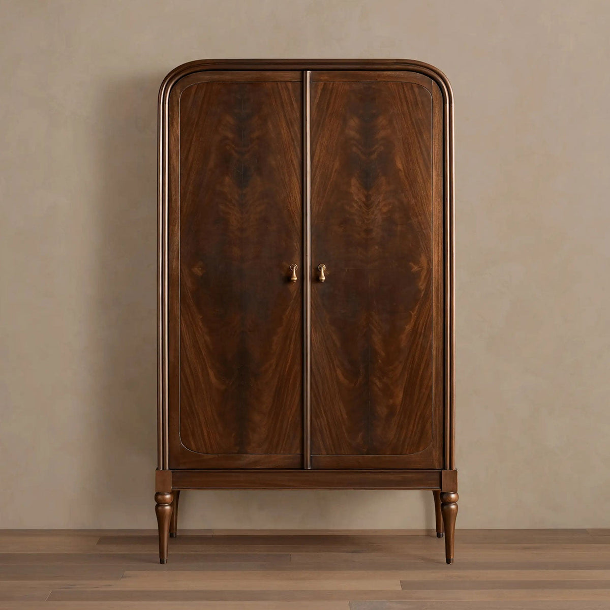 Frances Mahogany Tall Cabinet Vintage Wood Storage Cabinet