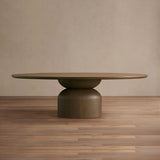 Perth Oval Oak Dining Table Hand-Sculpted Modern Dining Table