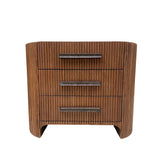Astor Closed Wood Nightside table Nightstand Marble Top bedside Cabinet 3-Drawer Chest