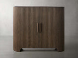 Astor Marble Top Hall Chest Oak Wood Sideboards Reeded Entrance Storage Cabinet