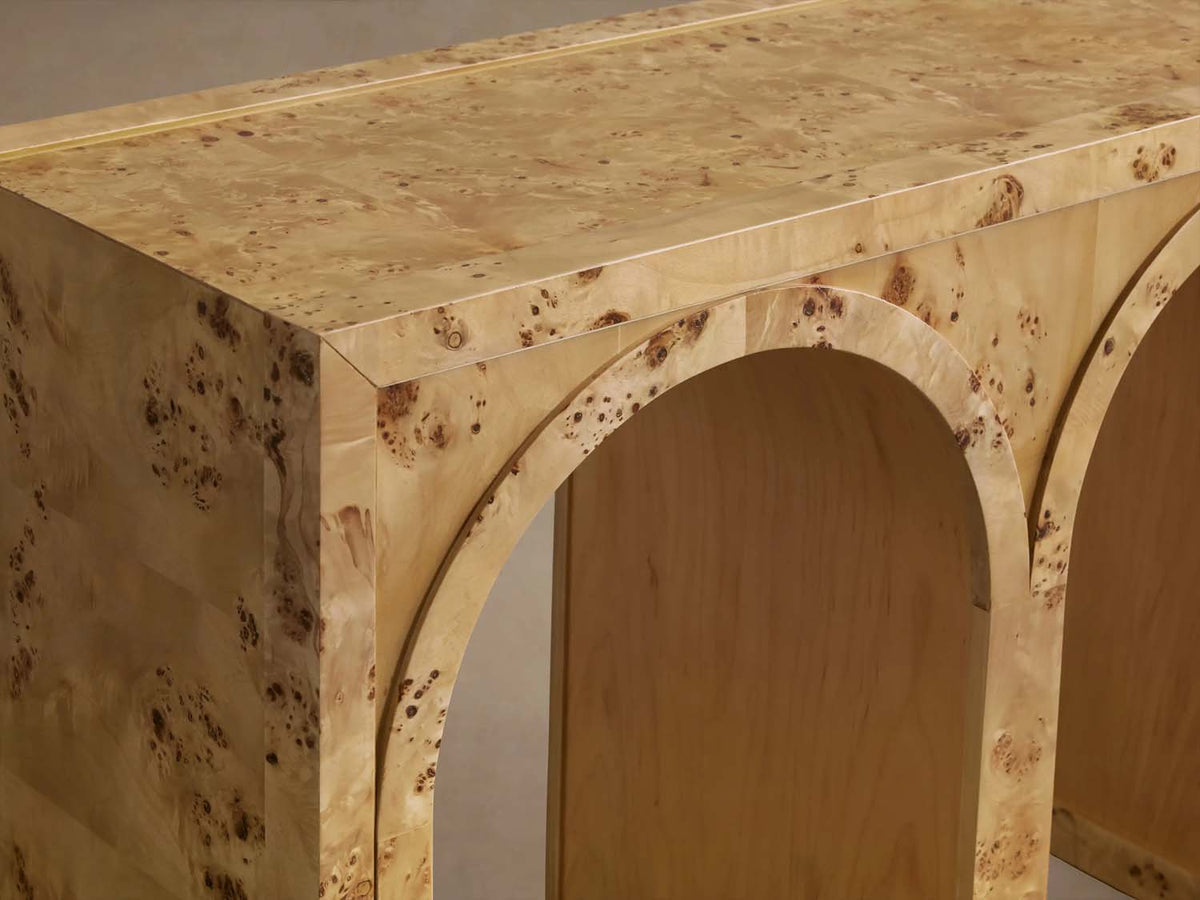 Hattie Wood Console Entryway Table Arch Design Hallway Entrance Table
