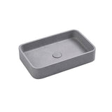 NAGA Cuneo Concrete Basin with Matching Pop-up Waste Rectangle Grey Mist