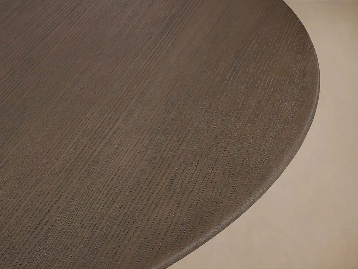 Saint Germain Round Oak Wood Dining Table with Clement Base