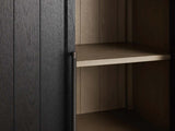 Hattie Oak Storage Cabinet Living Room Wood Tall Display Cabinet Bookcase