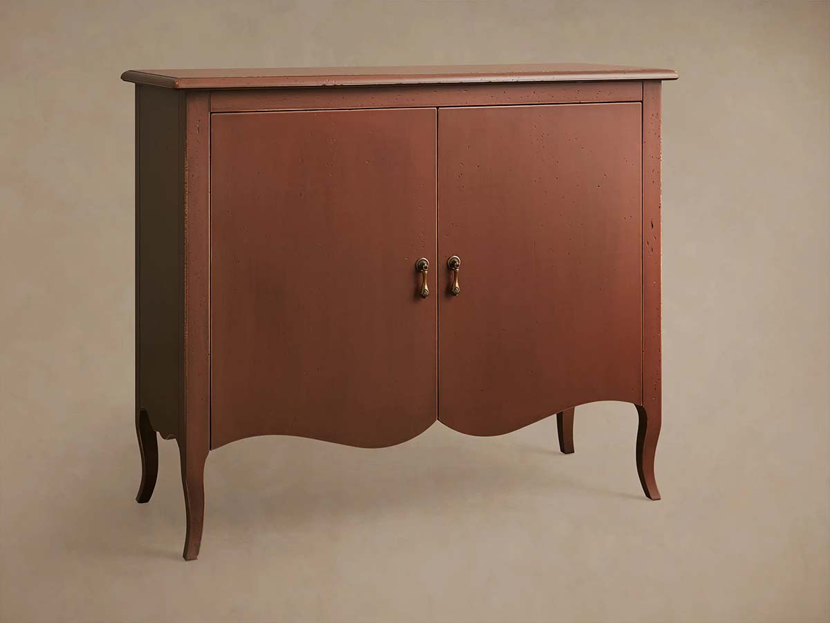 Varzi Hand-Painted Wood Storage Sideboard Antique Buffet Cabinet Tanganika