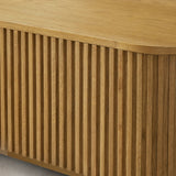 Finnley Solid Wood Coffee Table Rustic Sofa Center Tea Table with Reeded Design