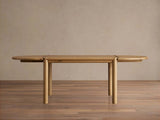 Sulina Wood Extension Dining Table Oak Drop-Leaf Design